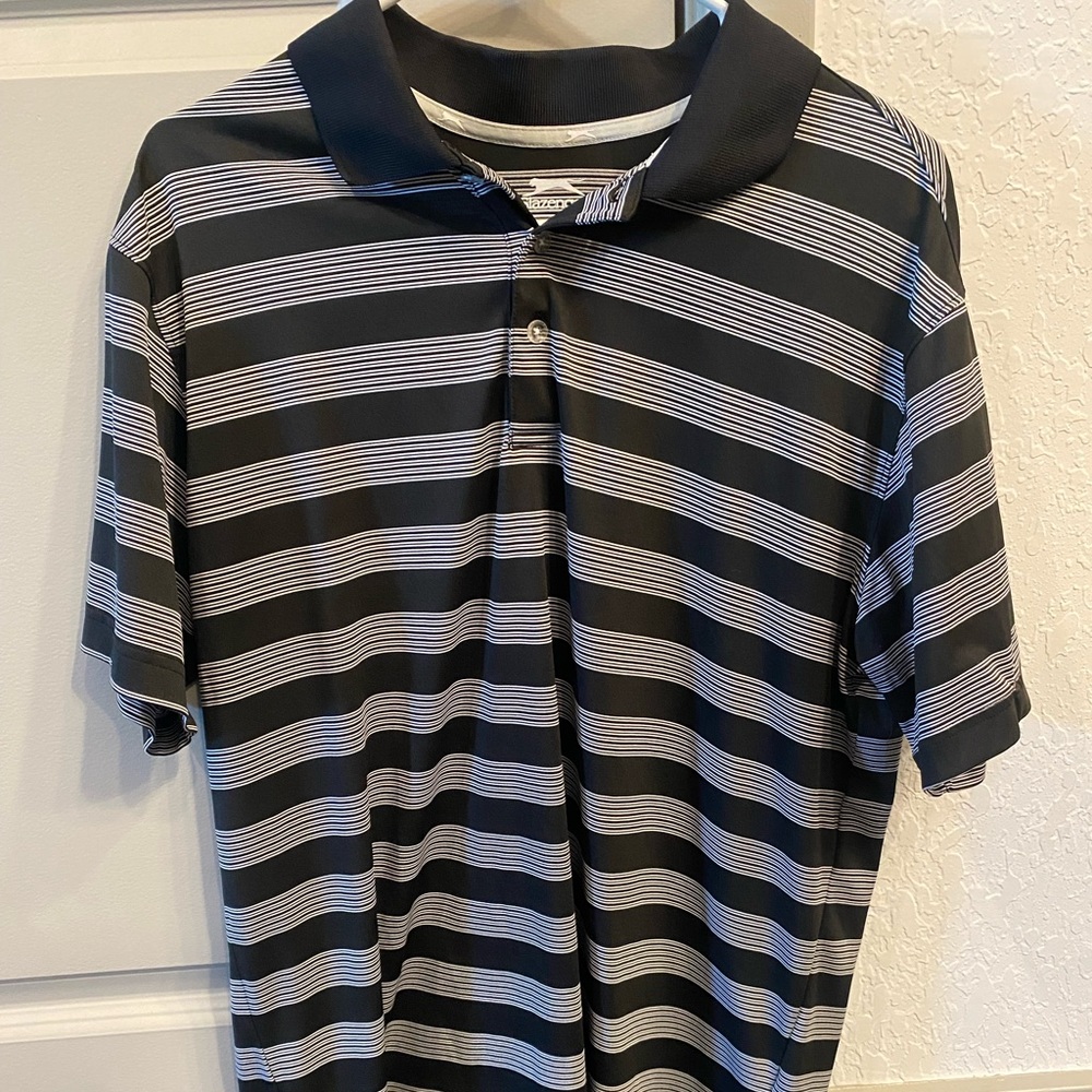Black & white golf polo